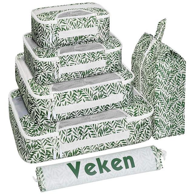 Veken 6 Set Packing Cubes, Travel Luggage Organizers with Laundry Shoe Bag