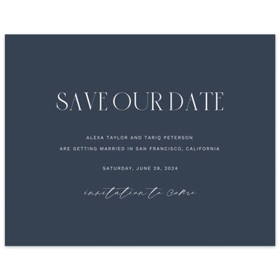 Blue Typography Wedding Digital Save the Date - Roberts Landscape