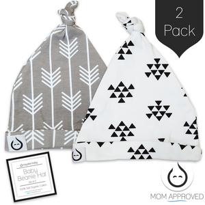 Kaydee Baby Organic Knot Beanie Hats - Set of 2 (0-12 Months)