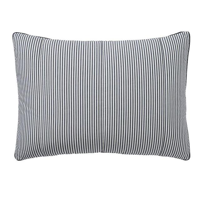 Wheaton Stripe Percale Shams, Standard, Navy
