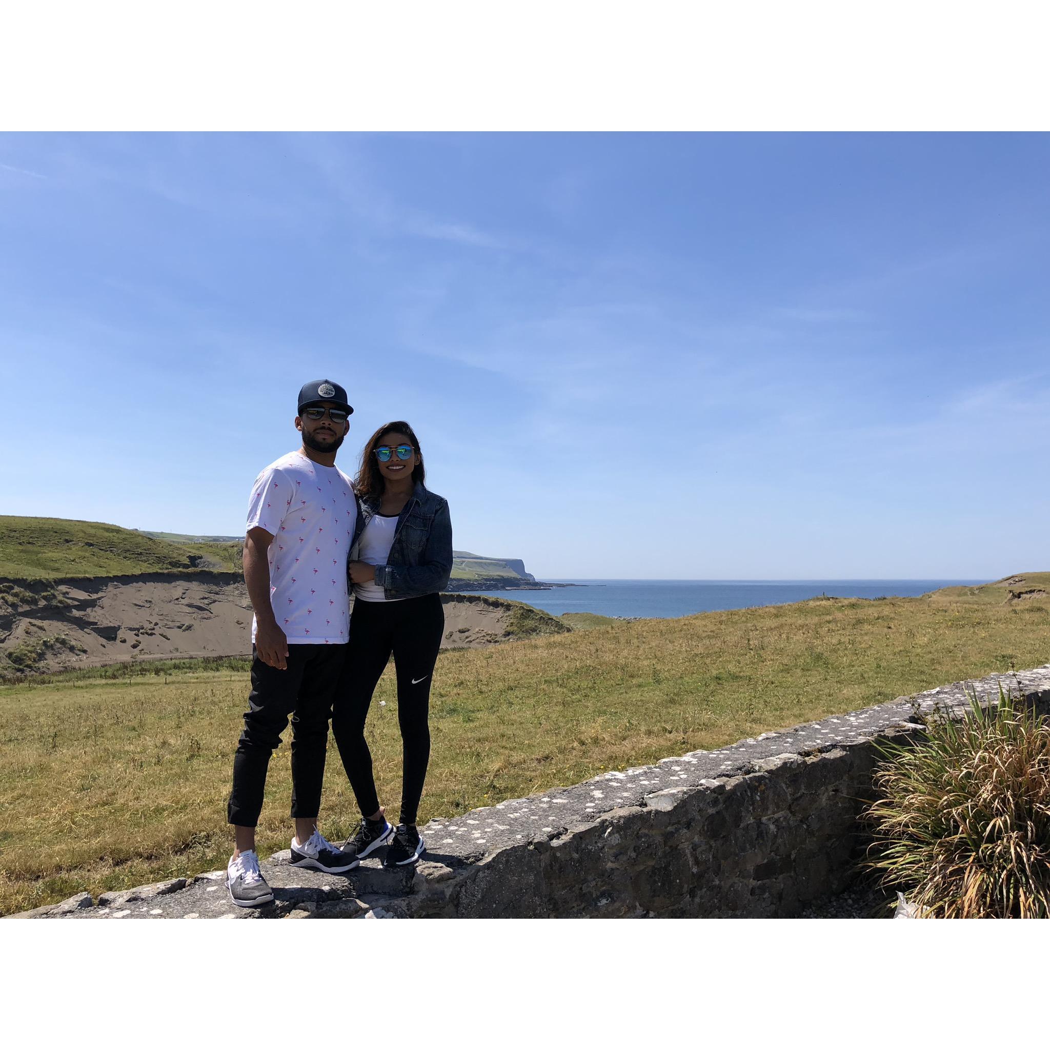 Before we hit the hiking path at the Cliffs of Moher.