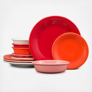 Classic Rim 12-Piece Sunset Dinnerware Set, Service for 4