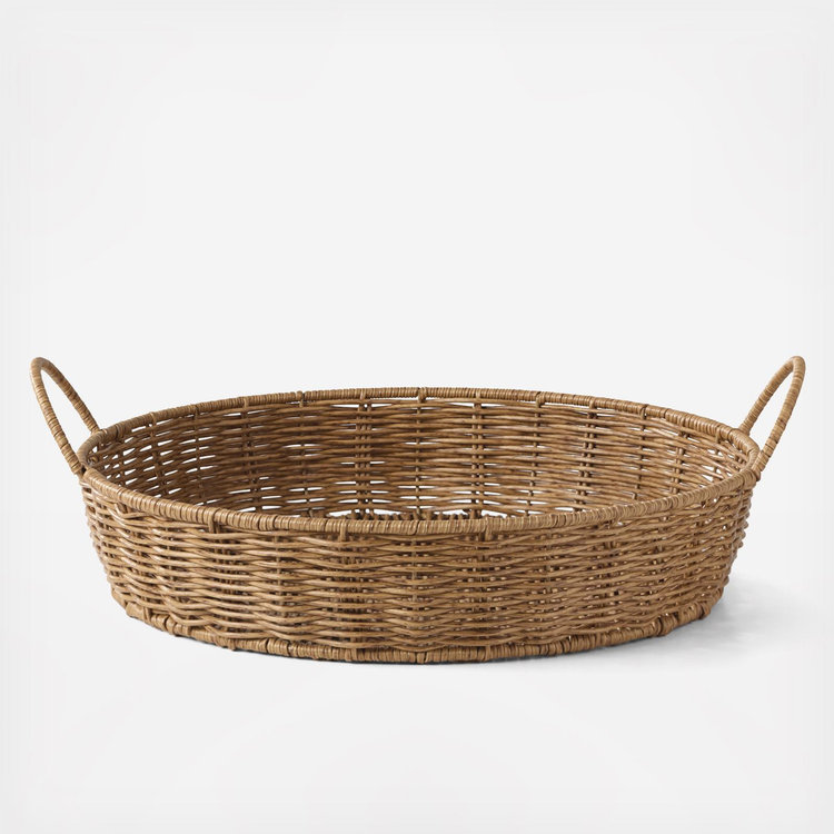 Oneida, Willow & White 6-Piece Bowl & Rattan Serving Tray Set | Zola