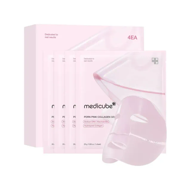 medicube PDRN Pink Collagen Gel Mask Korean Skincare - Travel Size - 0.98oz/4pk: Moisturizing, Firming, Hydrating, Normal Skin