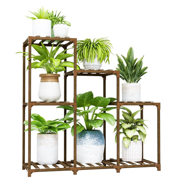 Bamworld Plant Stand Indoor Wood Plant Shelf Tiered Plant Rack for Multiple Plants Upgrade 7 Pots Ladder Plant Holder Plant Table for Mulitiple Pots Boho Decor Home Decor