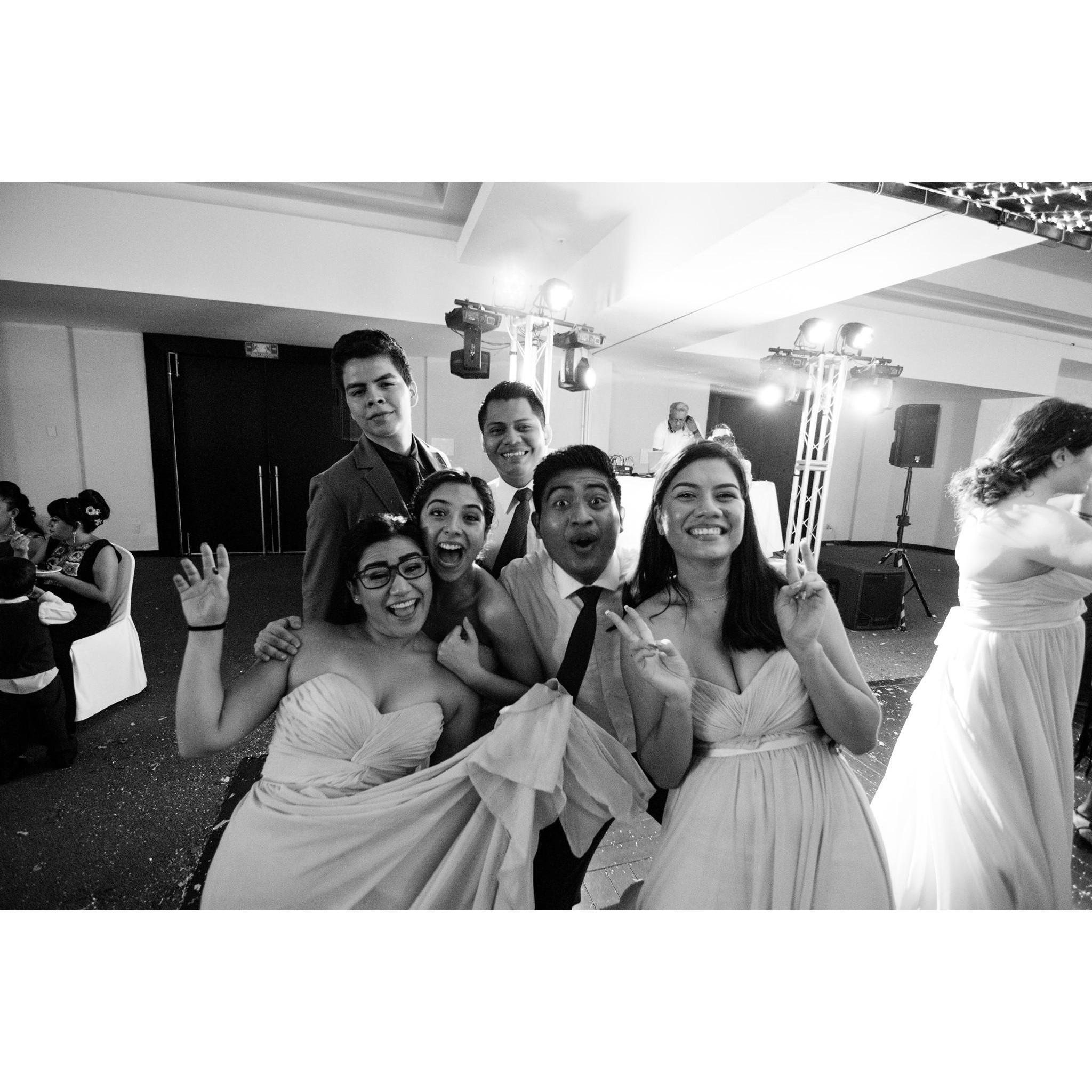 At a wedding, Dec. 14th, 2017.
We're always having fun!!