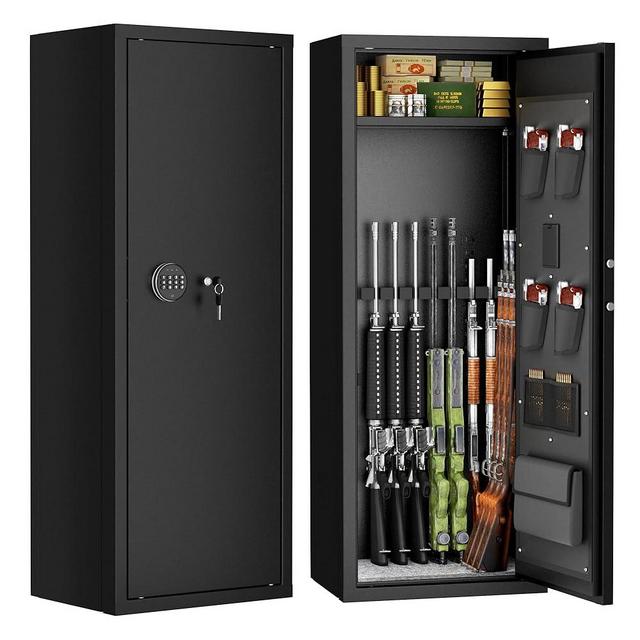 Bonusall 10 Gun Safe for Rifles,Fireproof Gun Safe for Rifles and Pistols,Rifle Safes for Home with Digital Keypad,Adjustable Shelves & Handgun Pockets