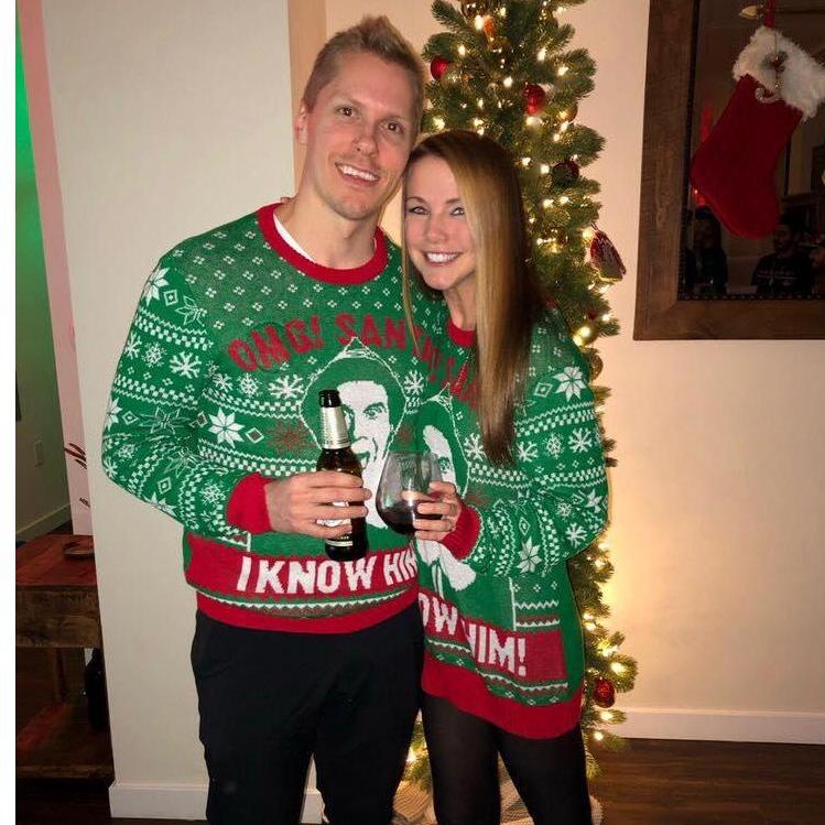 Say goodbye to your frat star days-- your street cred has been ruined by matching Christmas sweaters.