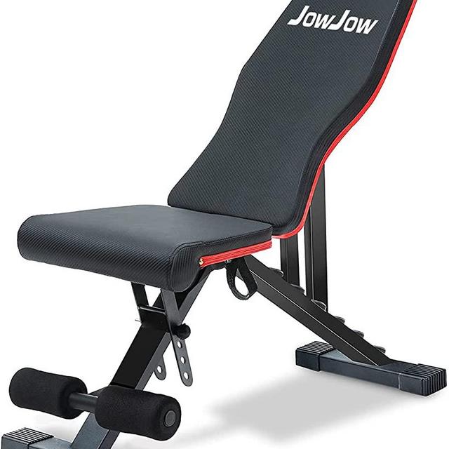 LINODI Weight Bench, Adjustable Strength Training Benches for Full Body Workout, Multi-Purpose Foldable Incline Decline Home Gym Bench
