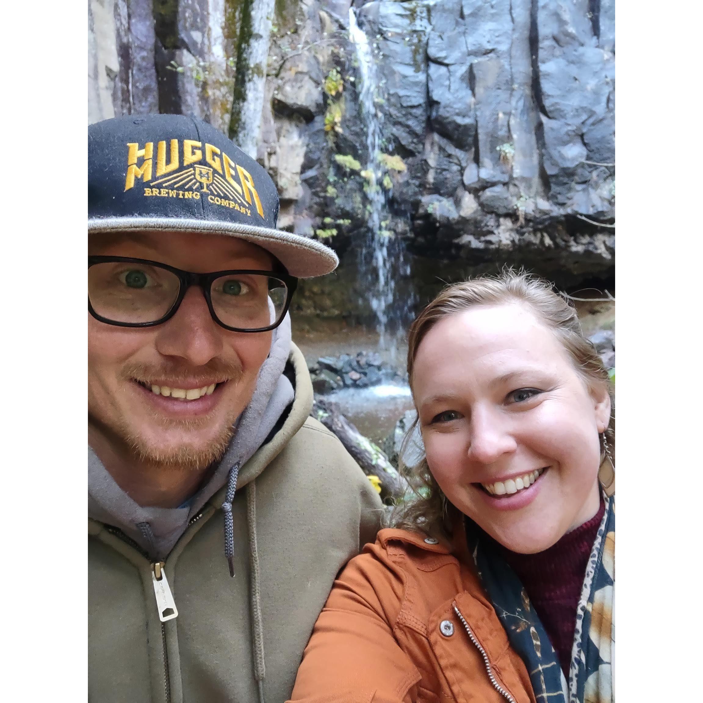 Near Redding enjoying a hike and some beautiful waterfalls.