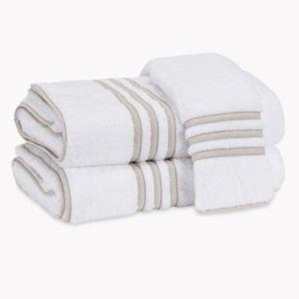 Matouk - Newport Hand Towel in Tan Stripe