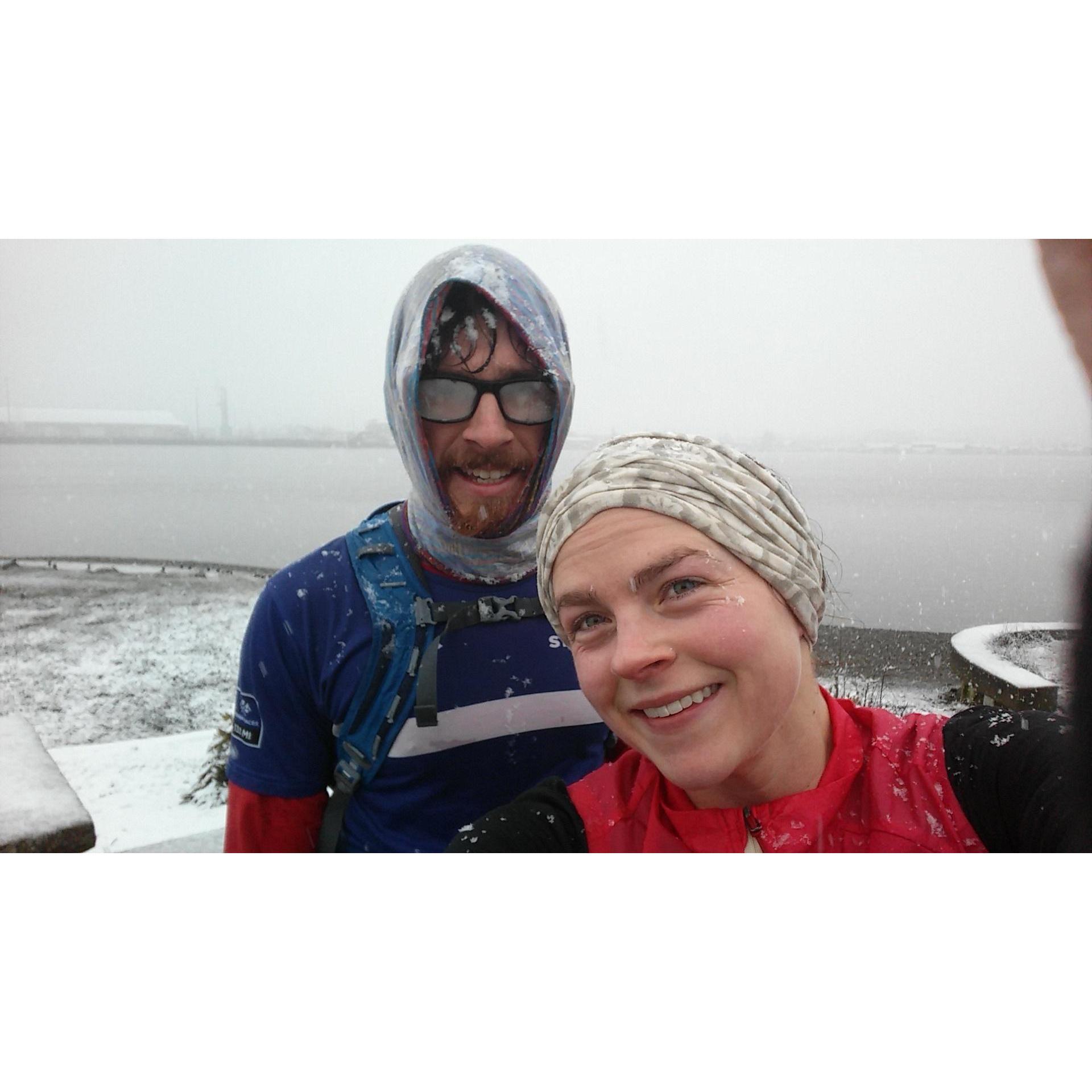 Braving the rare Olympia, WA snow storm