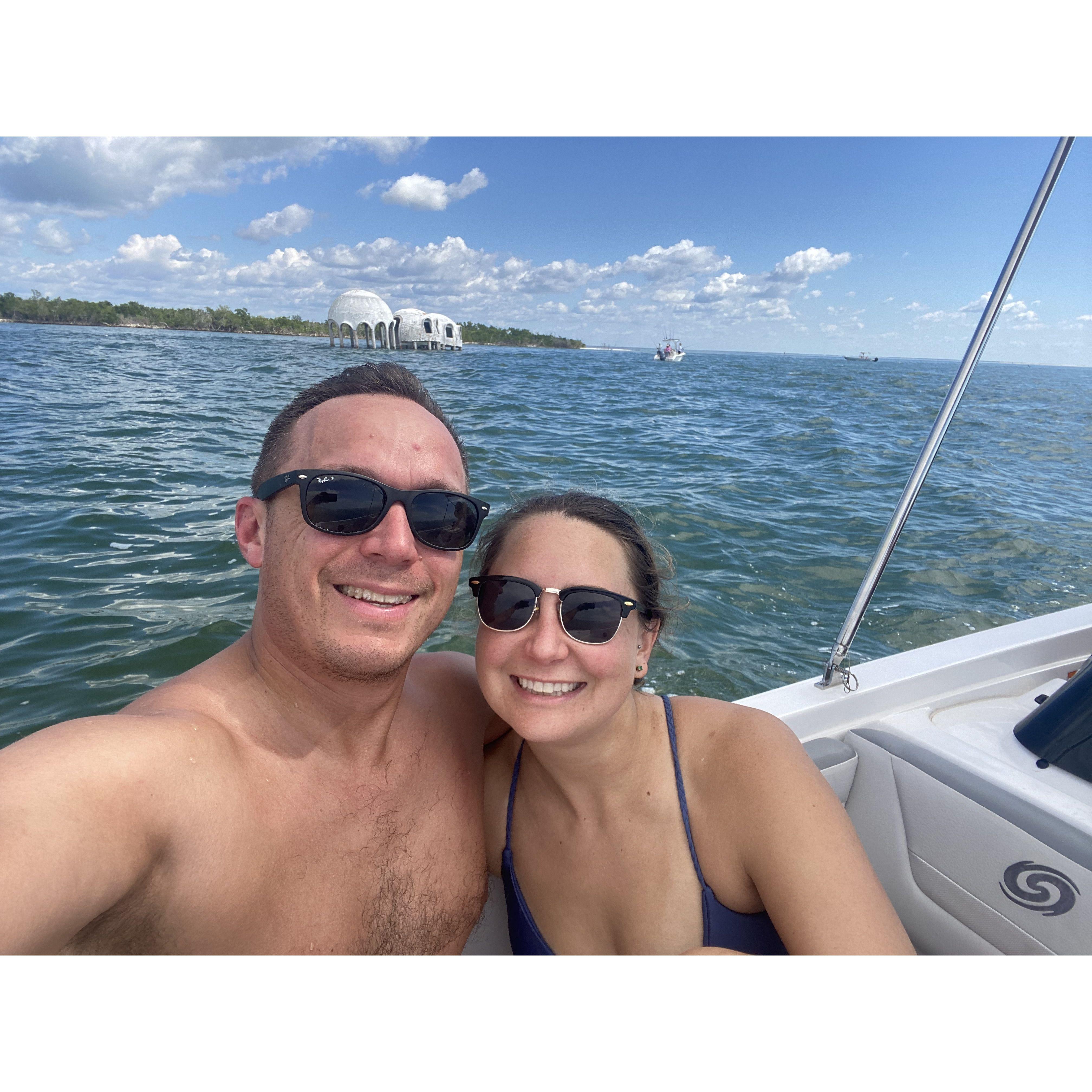 Nick and Sabrina wakeboard for the first time together - Marco Island, FL
