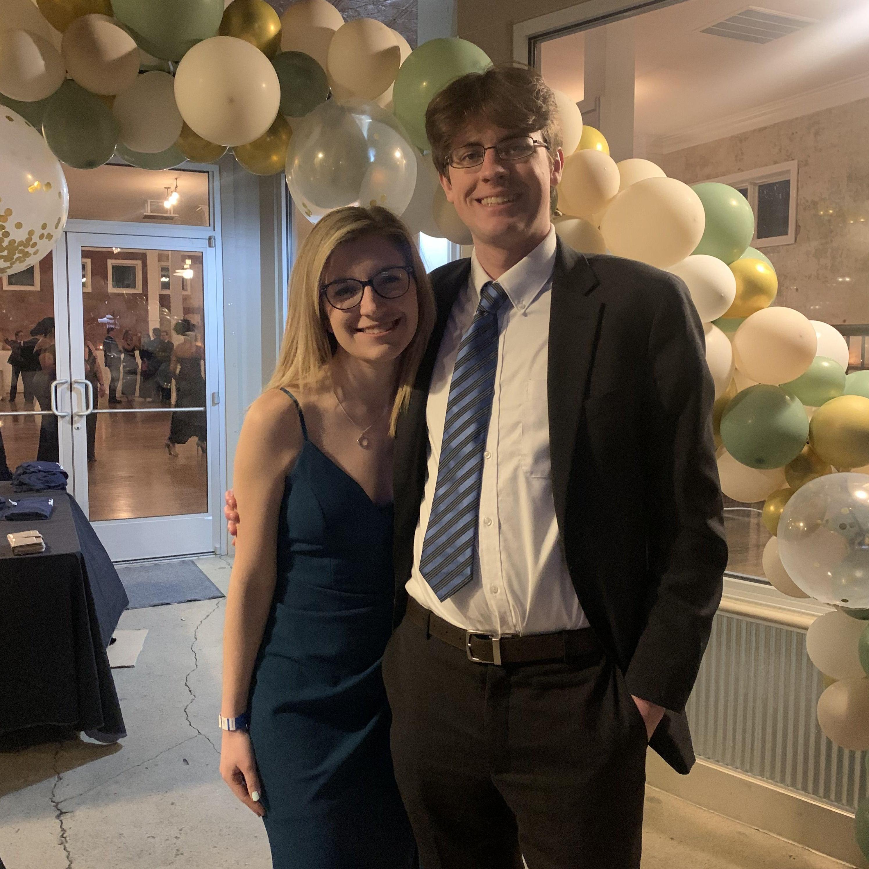In March 2022, we attended Belmont Law School's Barrister's Ball and took a picture in front of the balloon arch for the prom aesthetic.