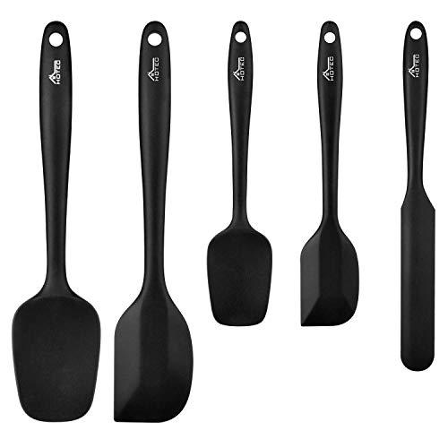 Ovente 5 Pieces Non-Stick Silicone Spatula Set with Heat Resistant &  Stainless Steel Core, Dishwasher