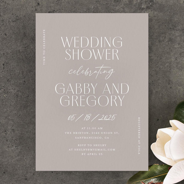 Zola Wedding &amp; Bridal Shower Invitations - Brooklyn Portrait