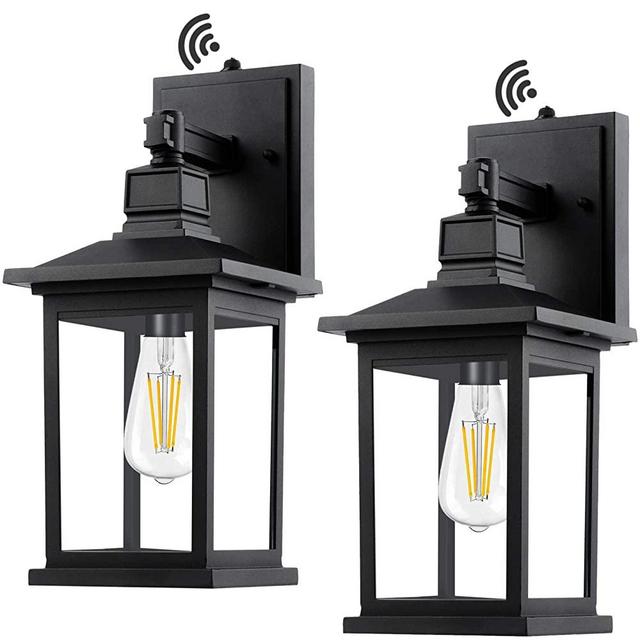 PARTPHONER Outdoor Light Fixtures Wall Mount, Set of 2 Porch Lights with Dusk to Dawn Sensor, Waterproof Outside Wall Light, Anti-Rust Exterior Wall Sconce Lantern for House, Garage, Doorway