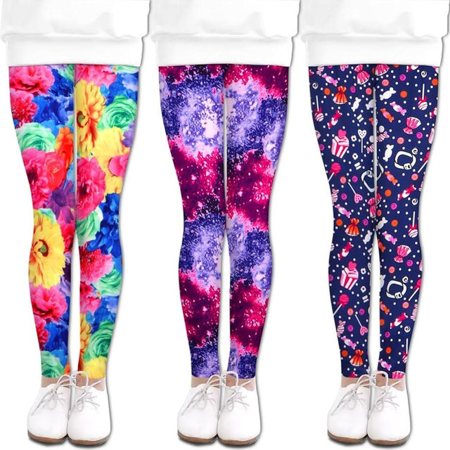 LUOUSE Girls' Leggings Full Length Comfy Pants Trousers 4-13 Years