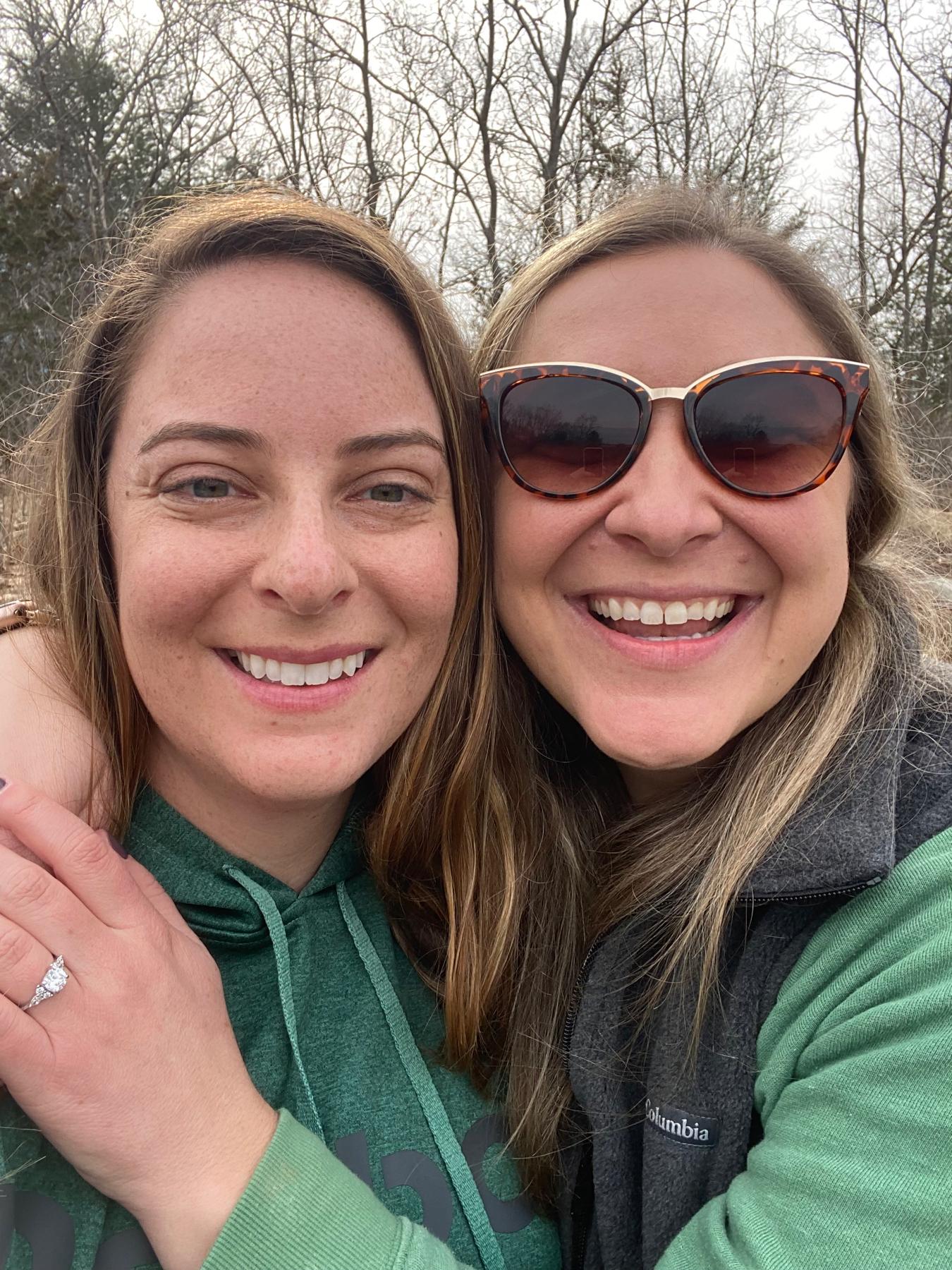 We’re engaged!! Selfie at Cat Rock where Chelsea proposed