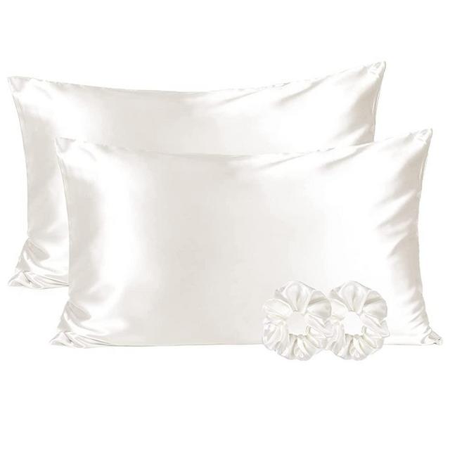 YANIBEST Satin Pillowcase for Hair and Skin Silk Pillowcase 2 Pack Cooling Satin Pillowcase with Zipper Satin Pillow Case Cover Silk Pillowcase for Hair & Skin | Queen Silk Pillowcase