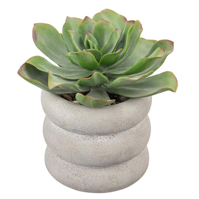 Hollyone Fake Plants Succulents Artificial Agave Succulent Plants Faux Aloe Potted Plant in White Glaze Ceramic Pot for Desk Modern Office Room Table Shelf Bathroom Garden Greenery Home Decor