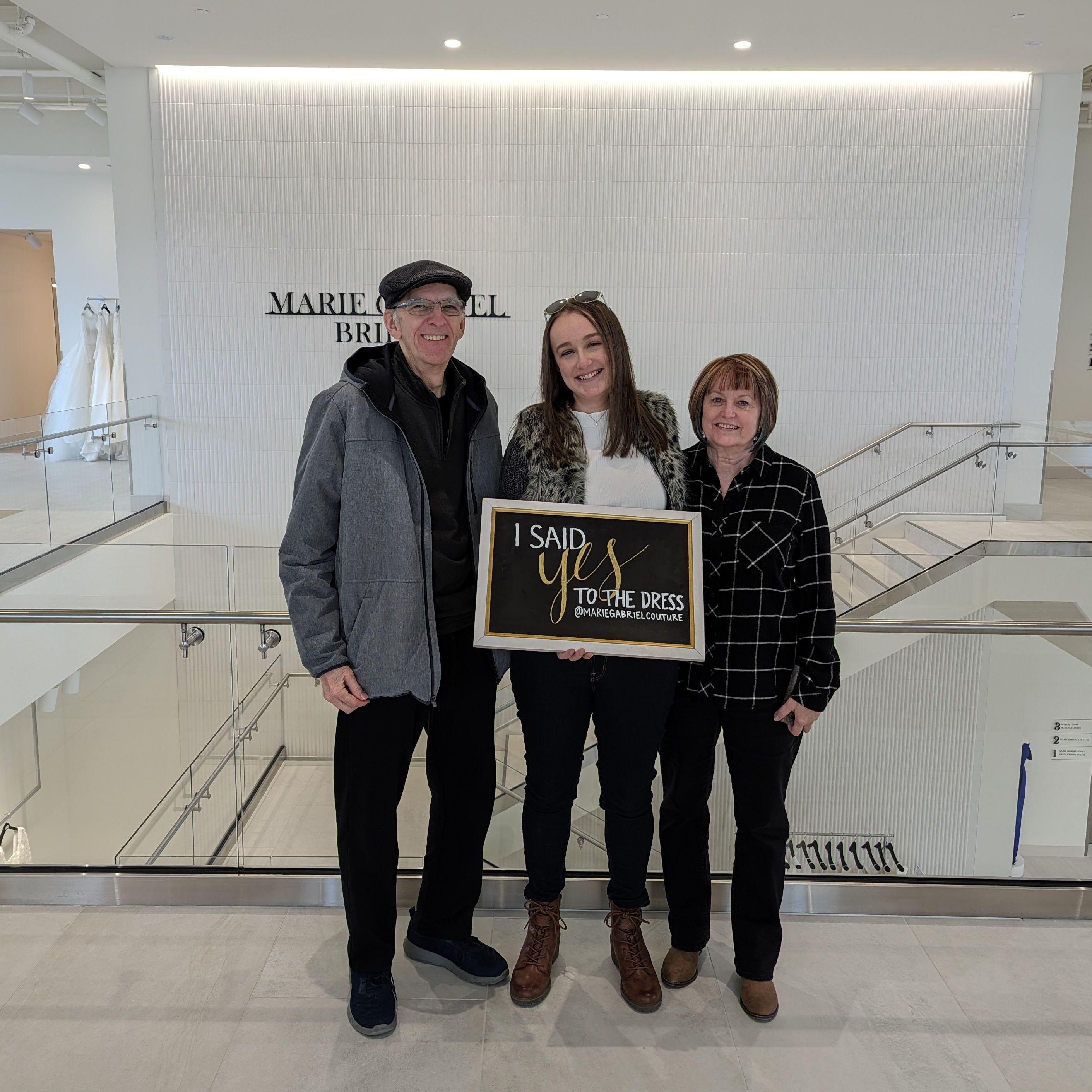 Alysha's parents came to Indianapolis in March after her father's heart surgery to help her find her dress.