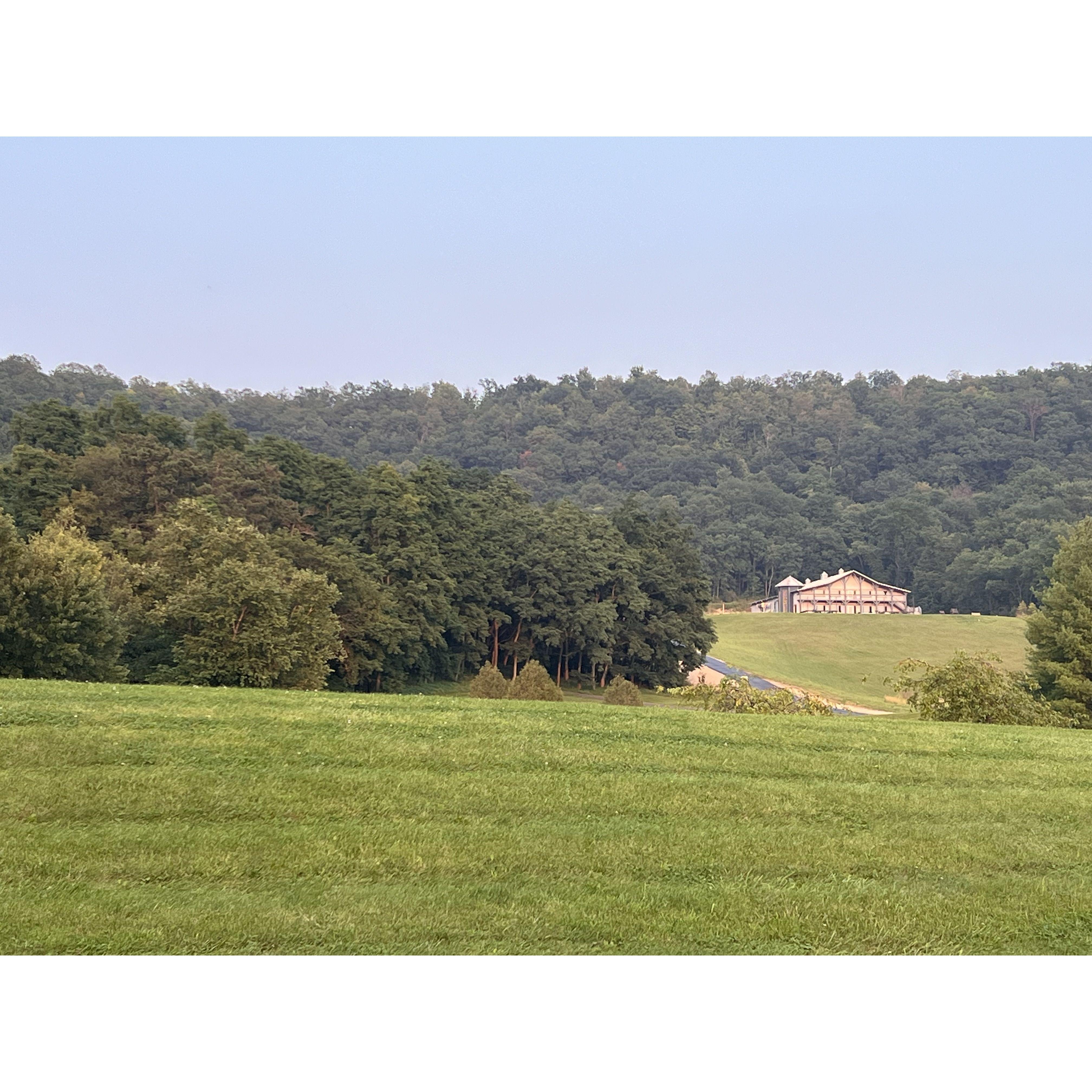 The view of our venue as you are turning in!