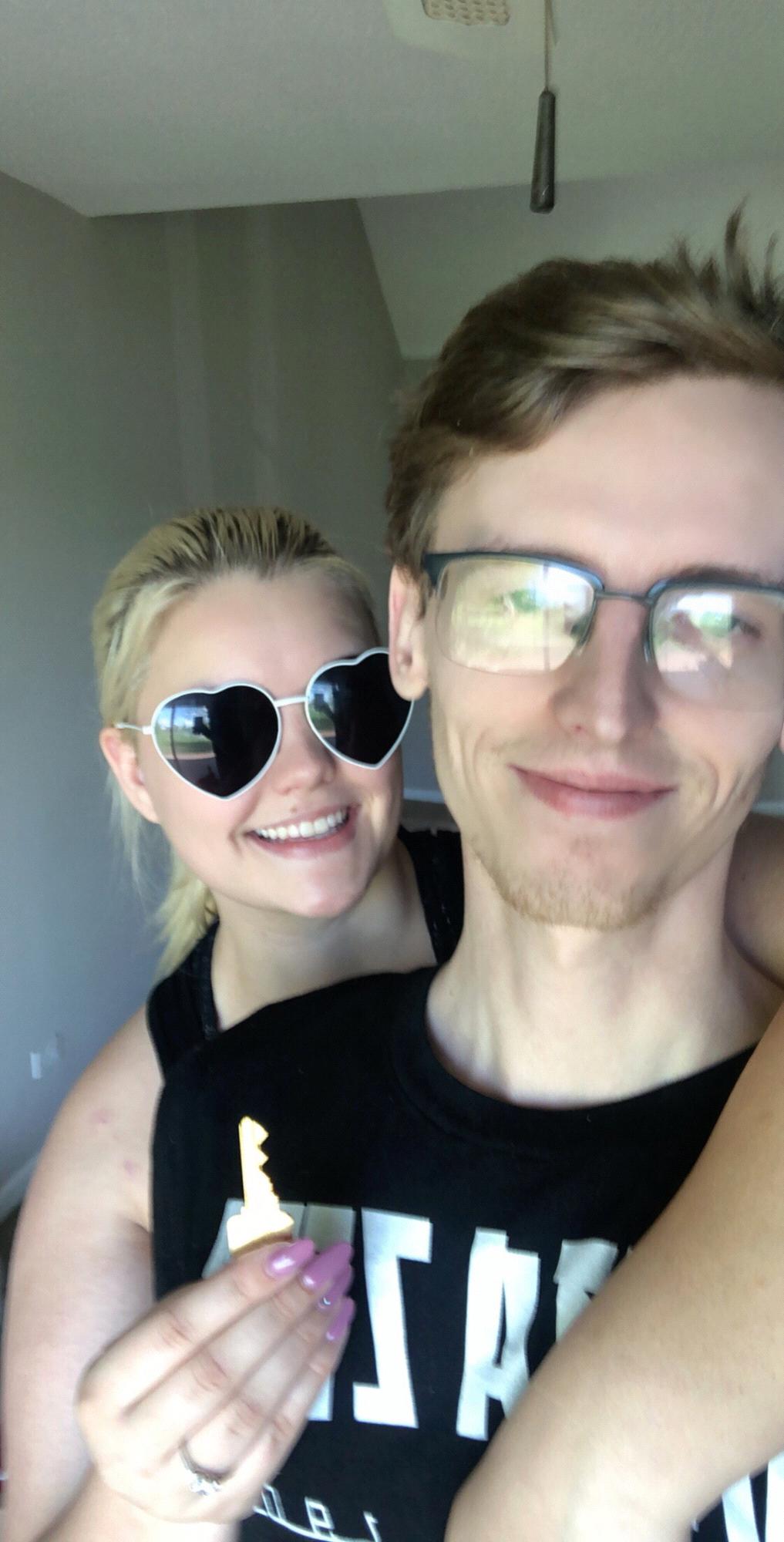 Getting the key to our first house together!