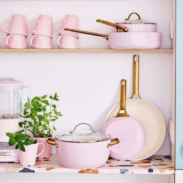 GreenPan Padova Reserve Blush Healthy Ceramic Nonstick Cookware, Set of 10