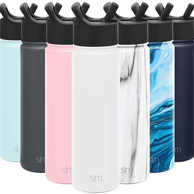 Simple Modern Insulated Water Bottle with Straw Lid Reusable Wide Mouth Stainless Steel Flask Thermos, 22oz (650ml), Winter White