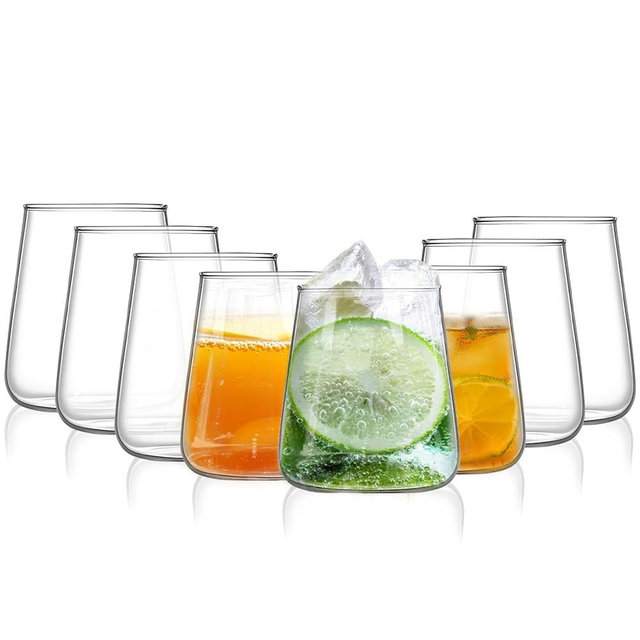 CHLJAR Drinking Glasses Set of 8,14oz Highball Glass, Lead-Free Lightweight Glass Cup Set, Glassware Sets for Cocktail, Beer, Wine, Whiskey, Water & Juice Drinkware