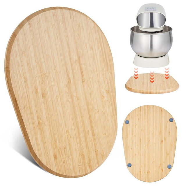 VEVOR Mixer Slider Mat for Tilt Head Kitchen Aid 5.5-8 Qt Stand Mixer, kitchenaid Mixer Slider with PTFE Feet, Kitchen Countertop Storage Accessories Moving Tray attachments (Natural Wood)