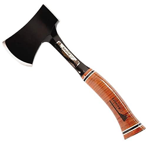 Estwing Special Edition Sportsman's Axe - 14" Camping Hatchet with Forged Steel Construction & Genuine Leather Grip - E24ASEA