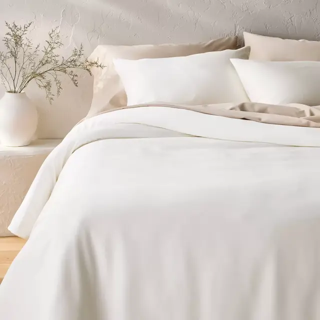 King Rayon from Bamboo Duvet Set White - Casaluna™