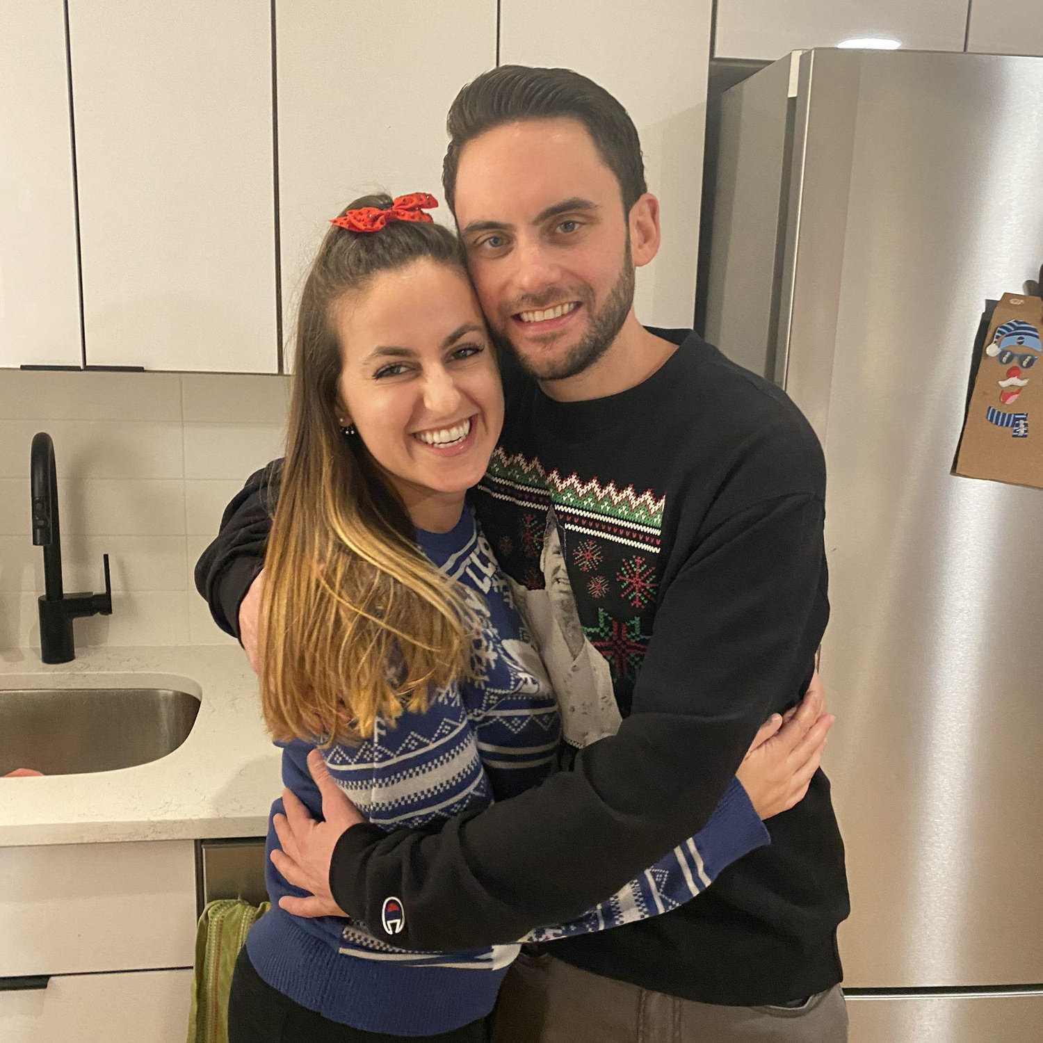Hoboken, NJ Santacon! December 2021. We both got COVID that weekend.