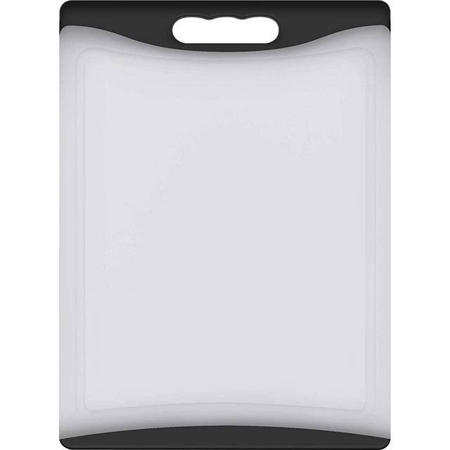 Extra Large Cutting Board, 17.33" Plastic Cutting Board for Kitchen Dishwasher Safe Non Slip Chopping Board with Juice Grooves Kitchen Cutting Board with Easy Grip Handle, Clear, Kikcoin