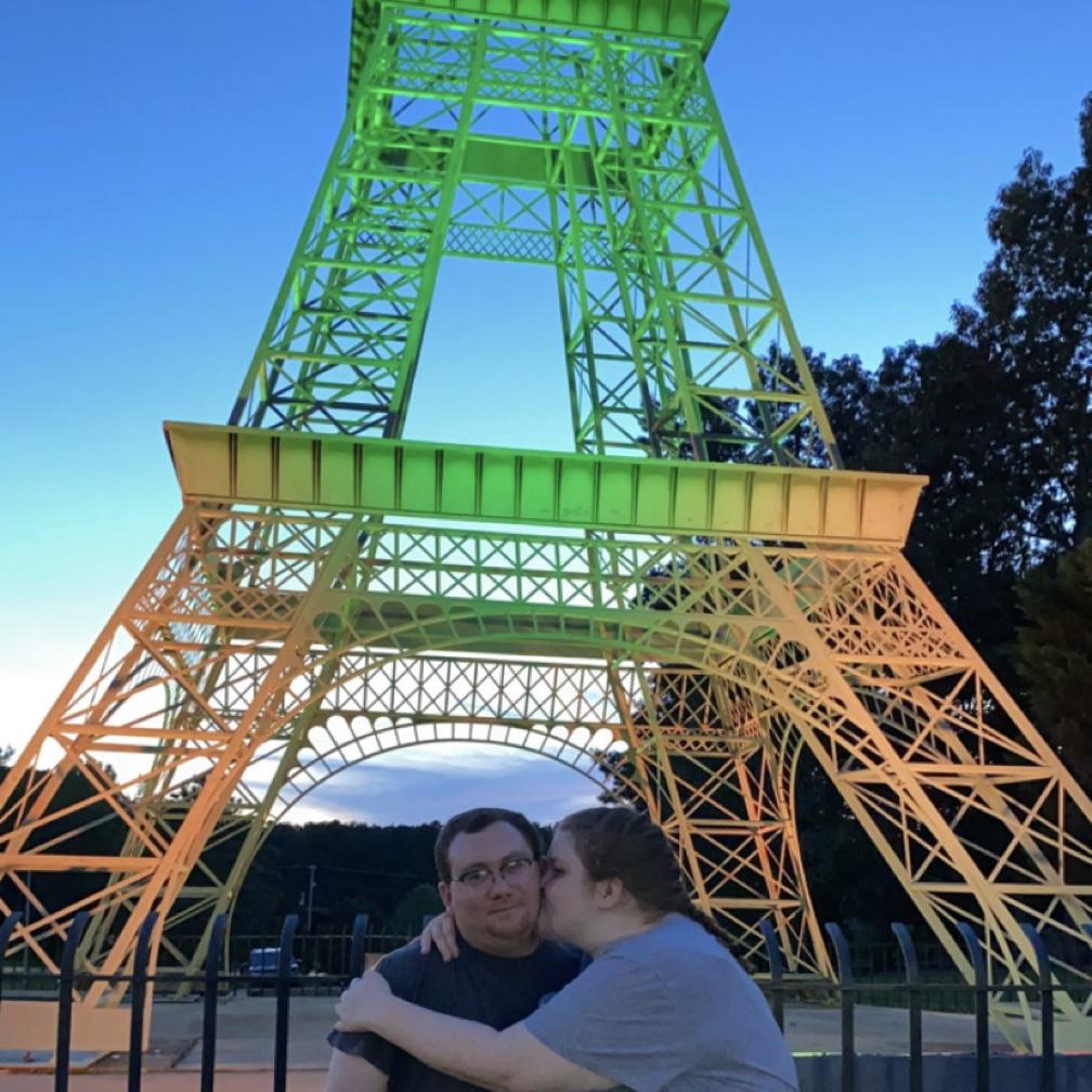 we had just started dating here. we went to dinner and an ice cream shop together with my family. We all decided to go and take some pictures and look at the Eifel tower in Tennessee afterwards.