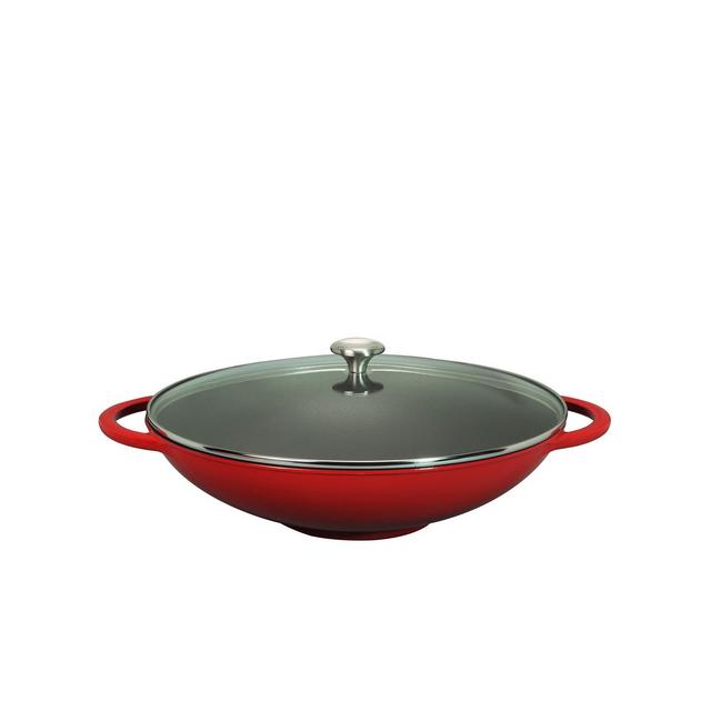 Chasseur French Enameled Cast Iron 16" Wok with Glass Lid