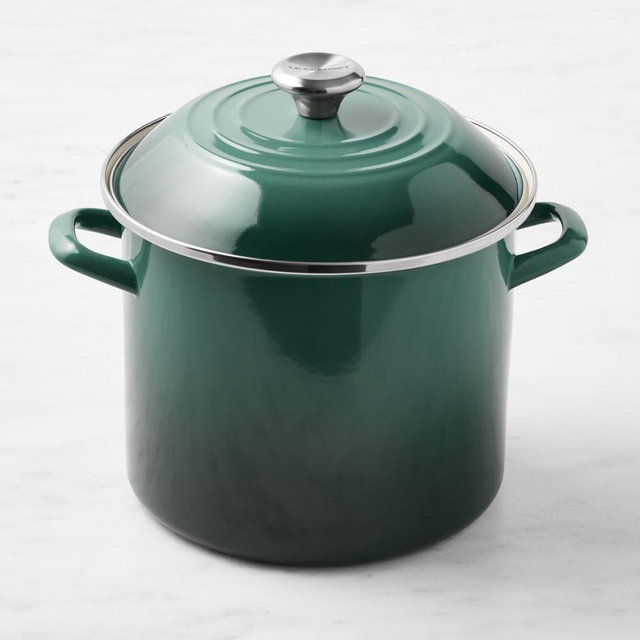 Le Creuset Enameled-Steel Stock Pot, 10-Qt., Artichaut