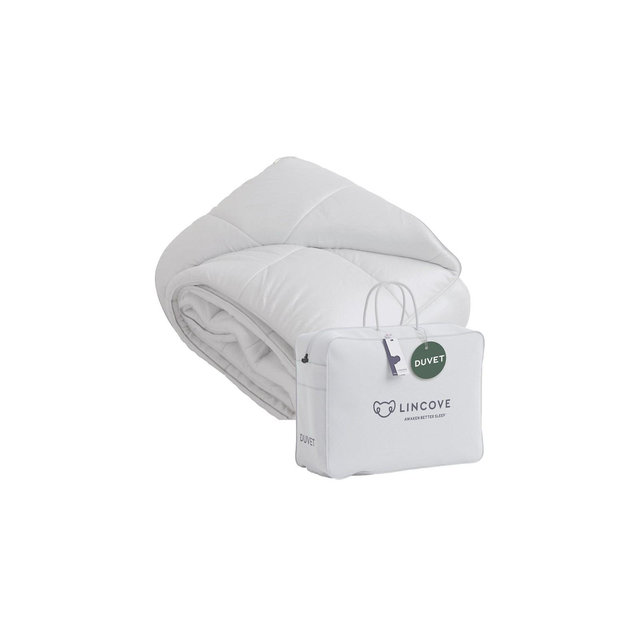 Lincove Down Alternative Comforter – Corner Loops in Each Corner, 400 Thread Count 100% Cotton Sateen Shell, Soft and Plush Feel - Queen