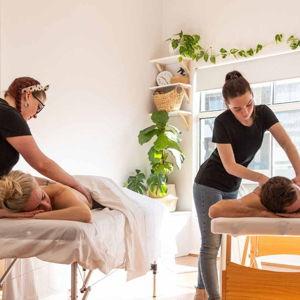 Relaxing Couples Massage Before The Wedding