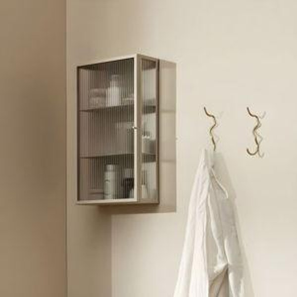 Contemporary Curio Cabinet Wall Mounted Metal Buffet Cabinet for Dining Room - White Right