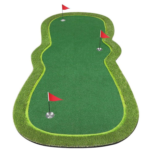 Luricaa Golf Putting Green Mat, Professional Large Putting Mat with Movable Cup/Slope Pad for Indoor & Outdoor