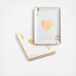 Chez Elle Ace Of Hearts Trinket Tray