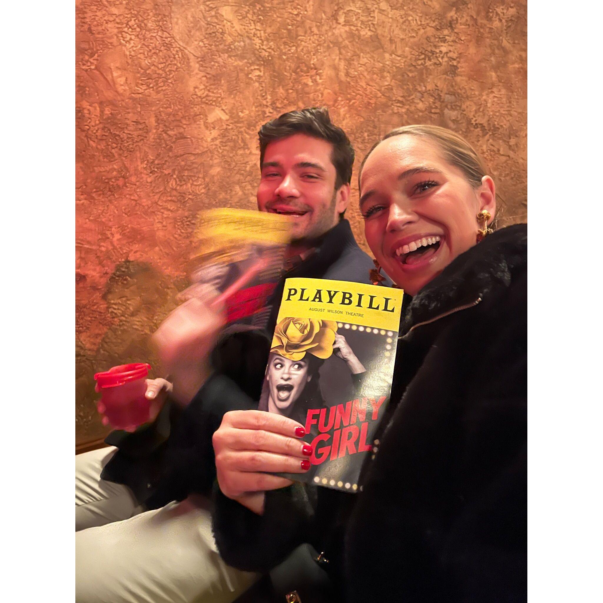 Enjoying a show on Broadway in NYC. (2022)