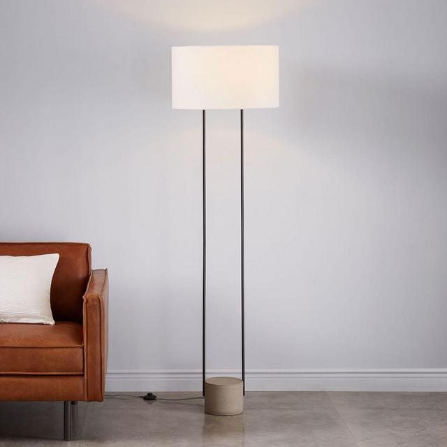 Industrial Outline Floor Lamp, Concrete + Antique Bronze