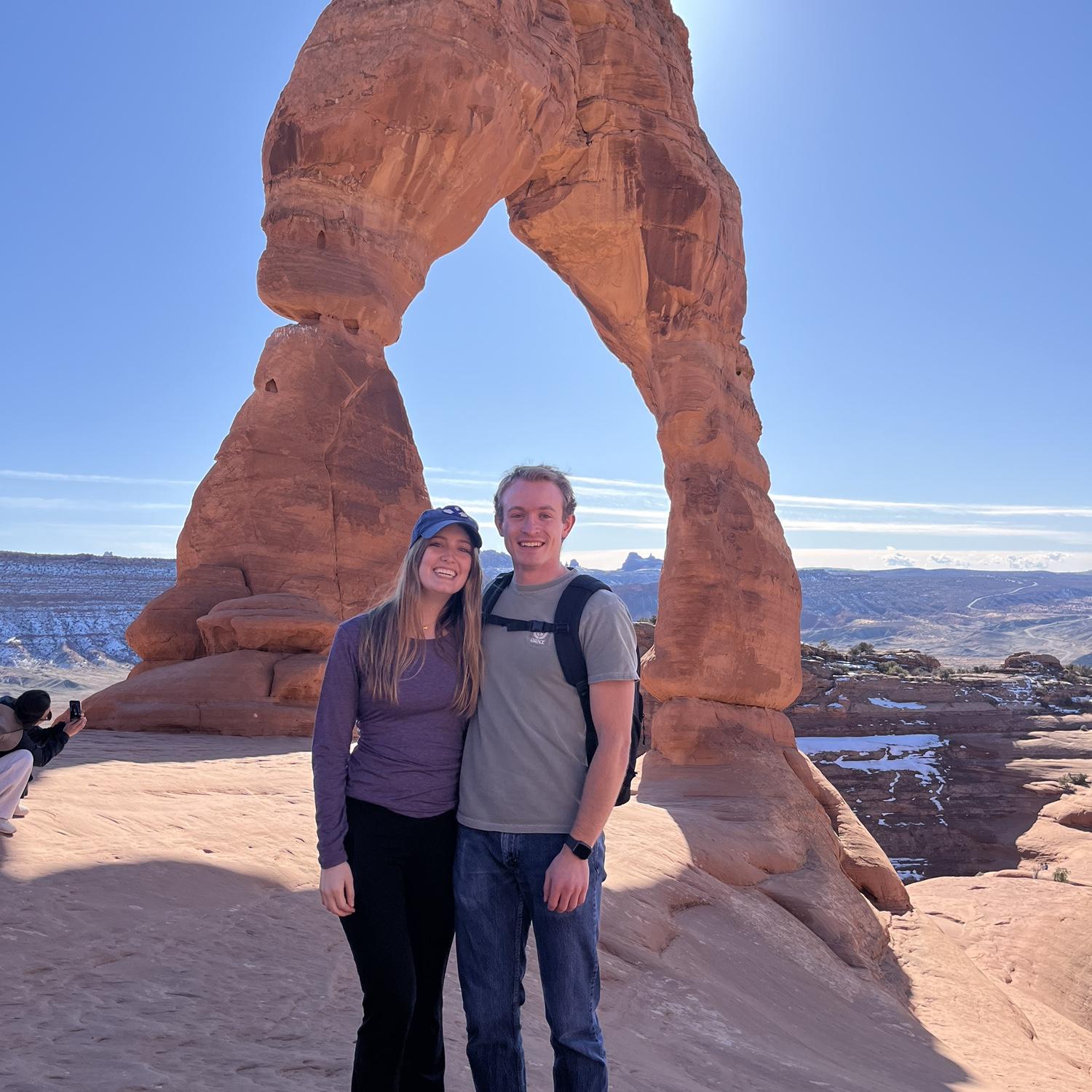 Arches National Park trip with friends from Eliza's ward about a week after we started dating (February 2025)