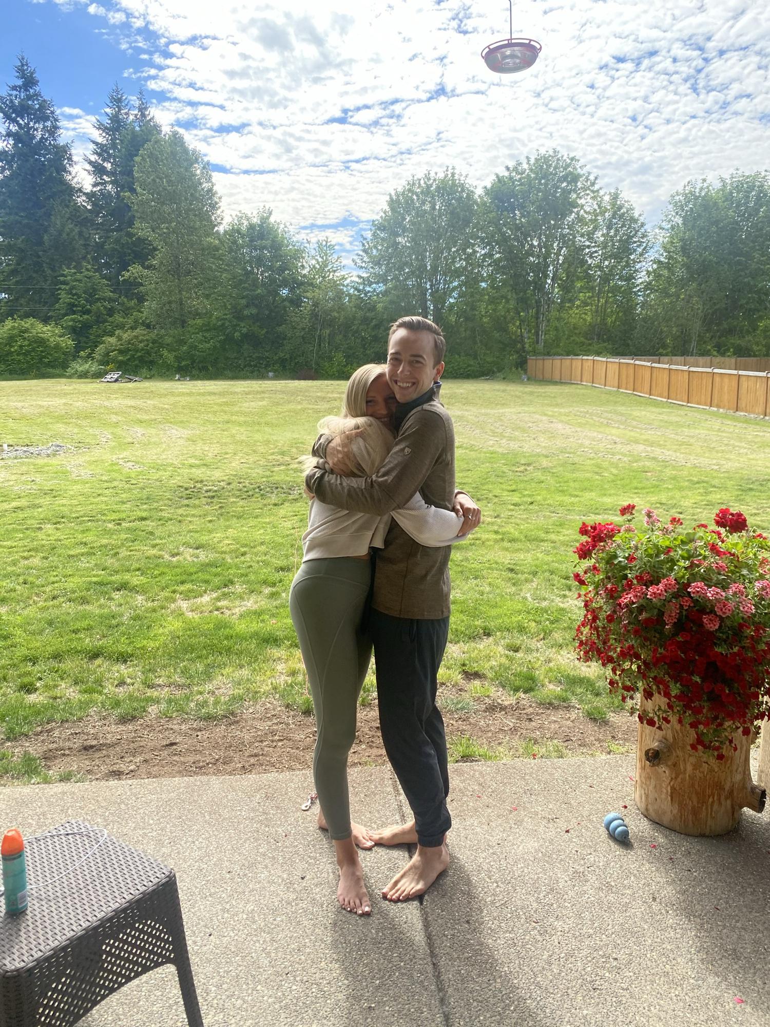 Visiting Leah’s Auntie Lisa in Washington, May 2020.