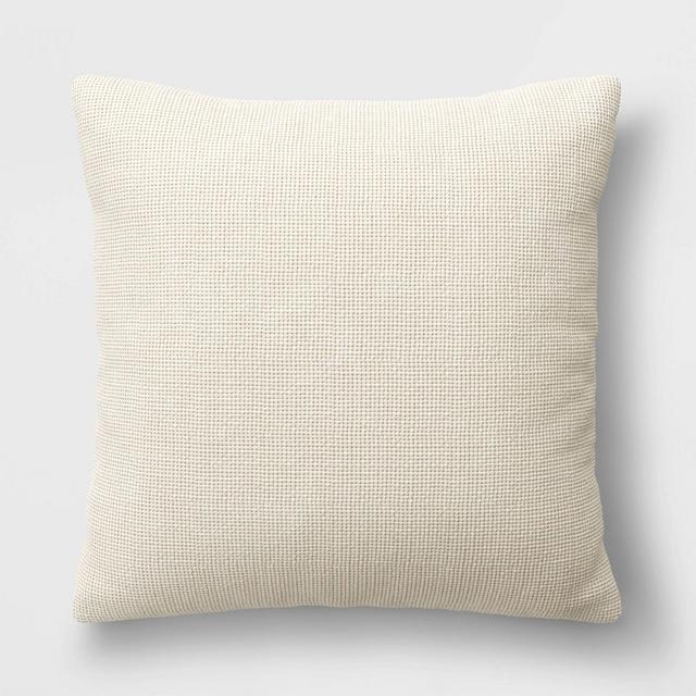 Oversized Basketweave Heathered Square Throw Pillow Neutral - Threshold™