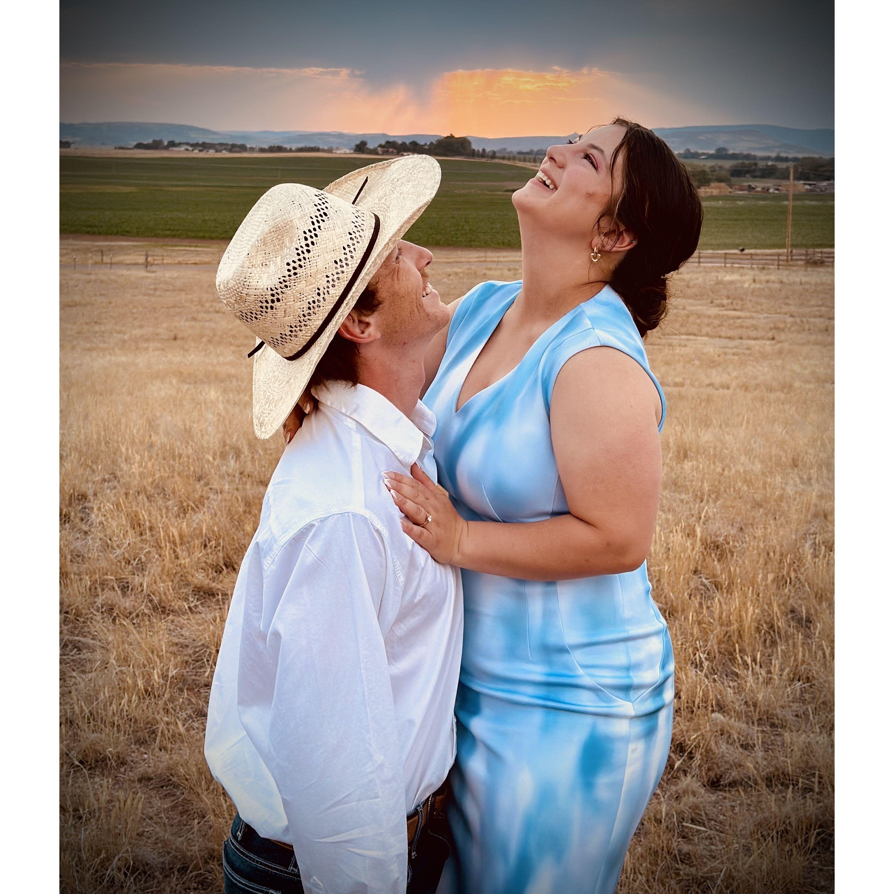 I'm laughing at a funny face he just made!